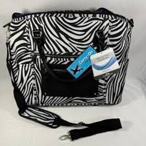 NEW CALPAK Zanny Zebra Print 21” Rolling Tote Travel Bag Carry-On
